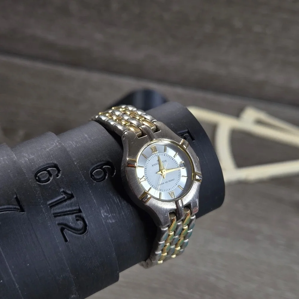 Anne Klein Women's Two Tone Watch 10/6411 Silver Gold Bracelet Date Day